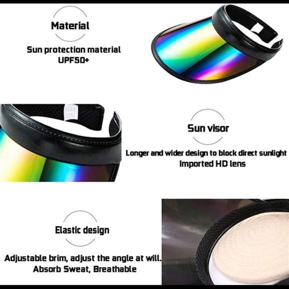 Sun Visor Hats Women Men Clear Colorful Adjustable Sport Beach Golf Headwear main image 5